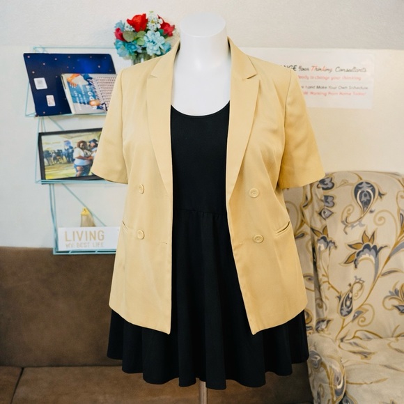 Torrid Black Mini Dress with Gold Blazer - Picture 5 of 8